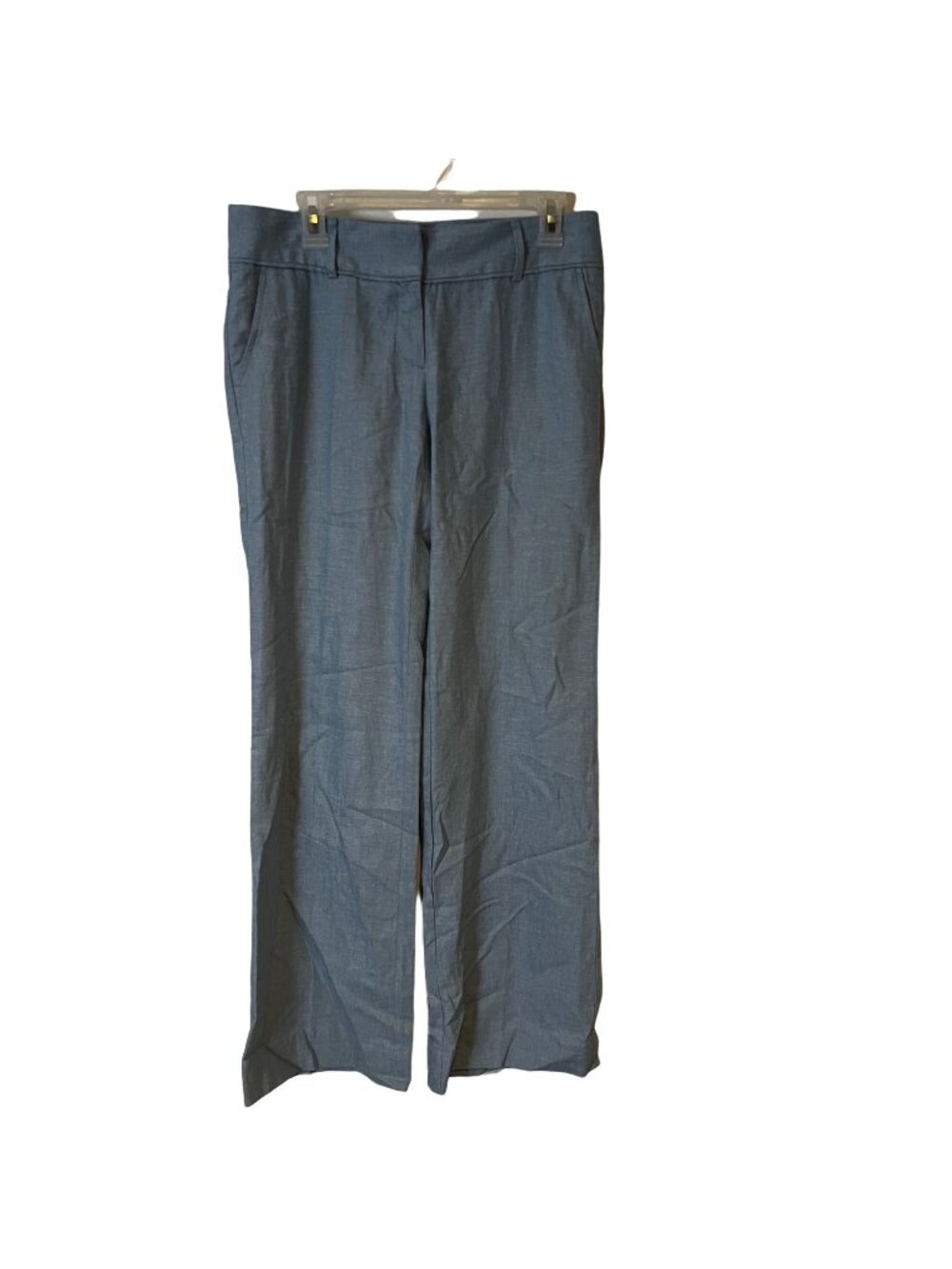 Ann Taylor Loft Linen Pants Size 4 Marisa Trousers Slacks Blue Wide Leg NWOT